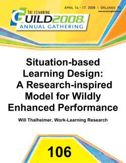 Situation-based Learning Design: A Research