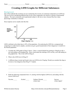 LD50 and Toxicity Assignment