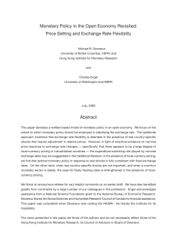 Monetary Policy in the Open Economy Revisited: Price Setting and