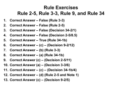 Rule Exercises Rule 2-5, Rule 3