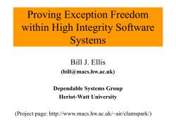 Proof Automation for High Integrity Software - Heriot