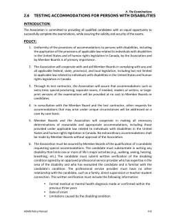 2.6 testing accommodations for persons with disabilities