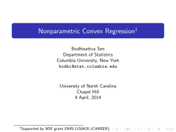 Nonparametric Convex Regression1