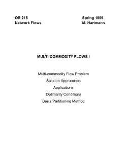 MULTICOMMODITY FLOWS I