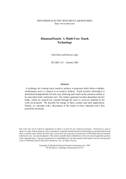 DiamondTouch: A Multi-User Touch Technology