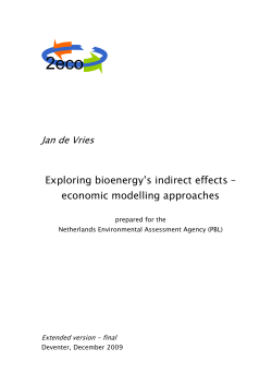 Bioenergy &ndash; economic analysis of its indirect effects
