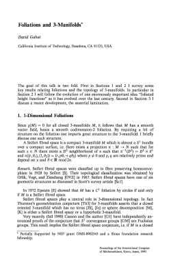 Foliations and 3-Manifolds - International Mathematical Union