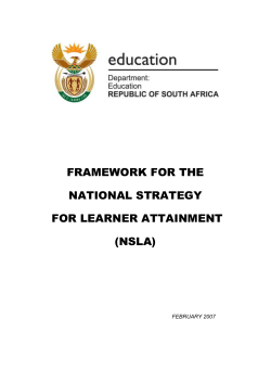 Framework for the National Strategy for Learner Attainment