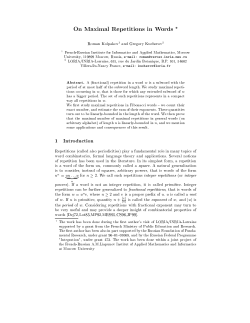 On Maximal Repetitions in Words * |u| is