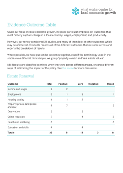 Evidence Outcome Table - What Works Centre for Local Economic