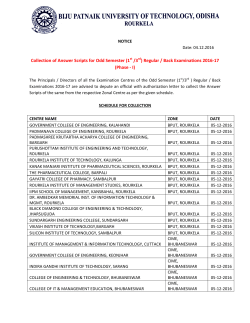 (1st /3rd) Regular / Back Examinations 2016-17