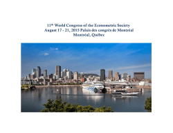 11th World Congress of the Econometric Society August 17