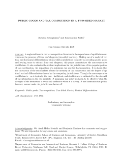 Public Goods and Tax Competition in a Two