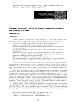 Softcore Pornography, Speech Act Theory and the Subordination