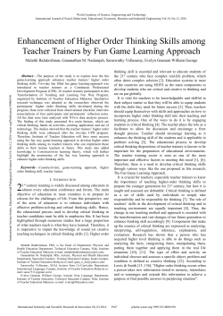 Enhancement of Higher Order Thinking Skills among Teacher