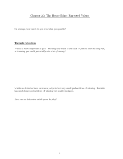 Chapter 20: The House Edge: Expected Values
