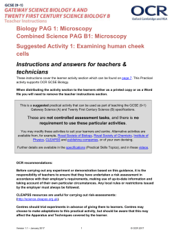 OCR GCSE Science Biology A and B PAG 1:Microscopy