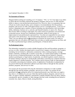 Disclaimers - MARGARET RUFF