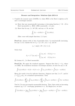 Measure and Integration