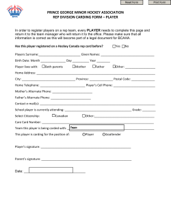 player - Prince George Minor Hockey Association