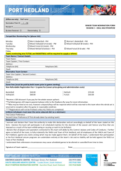 Senior Team Nomination Form