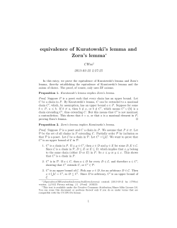 equivalence of Kuratowski`s lemma and Zorn`s