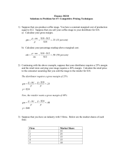 Problem Set #7 Solutions: Competitive Pricing Techniques