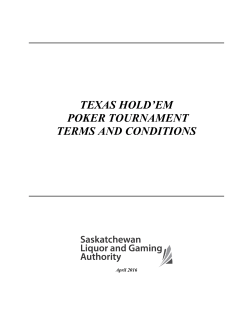 texas hold`em poker tournament terms and conditions