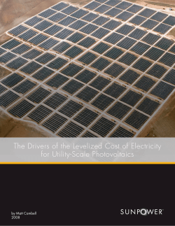 The Drivers of the Levelized Cost of Electricity for Utility