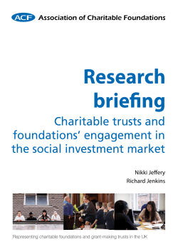 Charitable trusts and foundations` engagement in the social