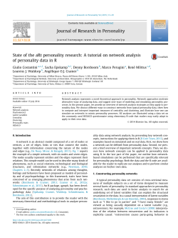 State of the aRt personality research: A tutorial on network analysis