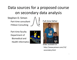 Data sources for a proposed course on secondary data