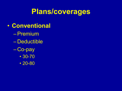Plans/coverages