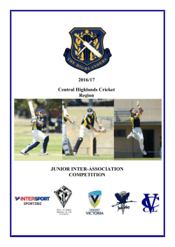 Competition Booklet (2016/17 Season) - Central Highlands