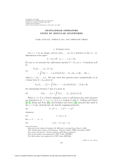 MULTI-LINEAR OPERATORS GIVEN BY SINGULAR MULTIPLIERS