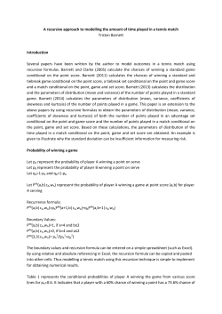 A recursive approach to modelling the amount of time played in a