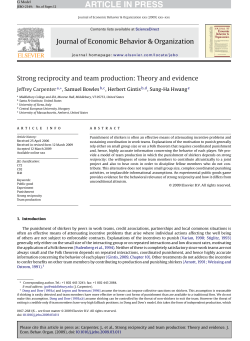 Strong reciprocity and team production: Theory