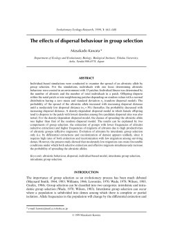 The effects of dispersal behaviour in group selection