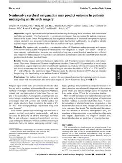 Noninvasive cerebral oxygenation may predict outcome in patients