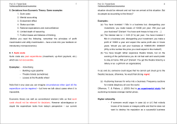 II. Deviations from Economic Theory: Some examples 1. Sunk costs