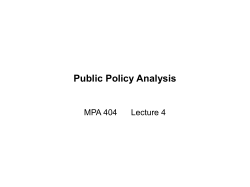 Public Policy Analysis