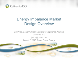 Energy Imbalance Market Design Overview
