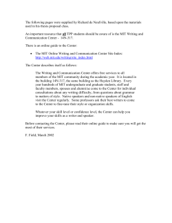 The following pages were supplied by Richard de Neufville, based
