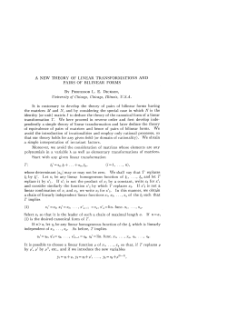 A NEW THEORY OF LINEAR TRANSFORMATIONS AND PAIRS OF