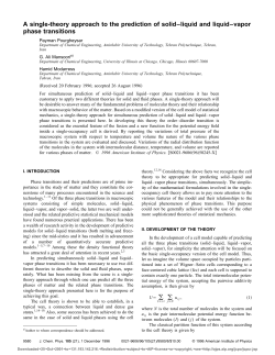 A single-theory approach to the prediction of solid&ndash;liquid and liquid