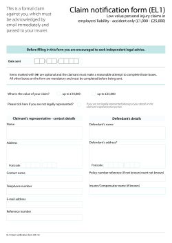EL1 Claim notification form