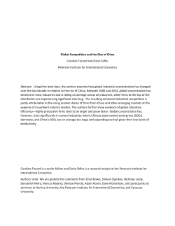 Global Competition and the Rise of China Caroline Freund and