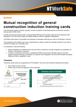 Mutual recognition of general construction induction training cards