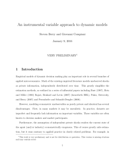 An instrumental variable approach to dynamic models