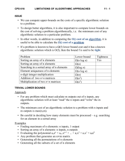 CPS616 - 11-1 Algorithm Limitations